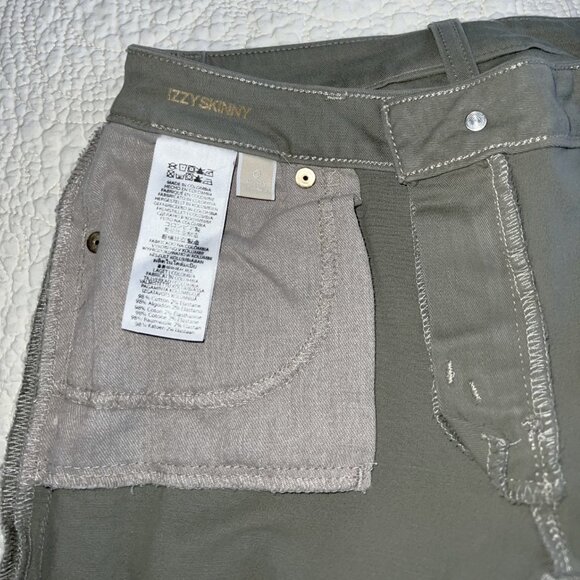 Michael Kors Izzy Skinny Crop Jeans Olive Green Size 0 Low Rise Stretch - Picture 7 of 10